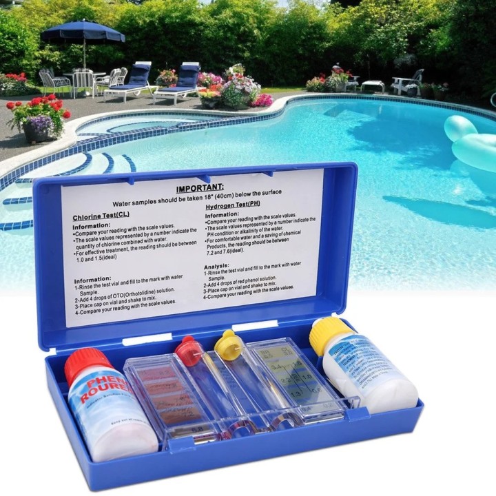 Kit de test de qualité de l'eau PH chlore Combo ine, testeur de piscine, boîte de test eau jacuzzi