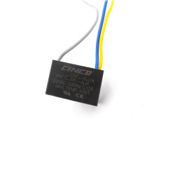 Condensador de ventilador de techo Cbb61 1.5Uf + 3Uf 3 cables, 250 Vac Modelo: CBB61