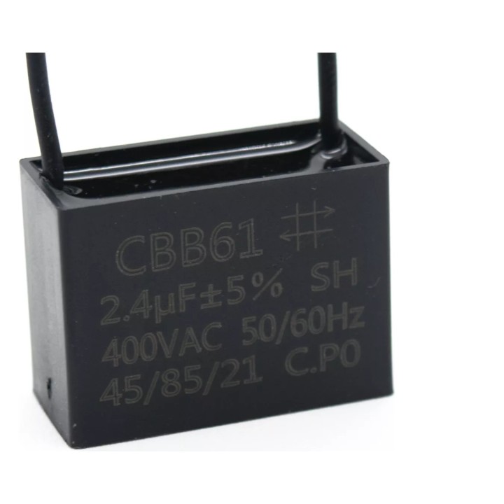 CBB61 Metallisierter Kondensator für Motorstart-Deckenventilator 500 VAC 2,4 uF