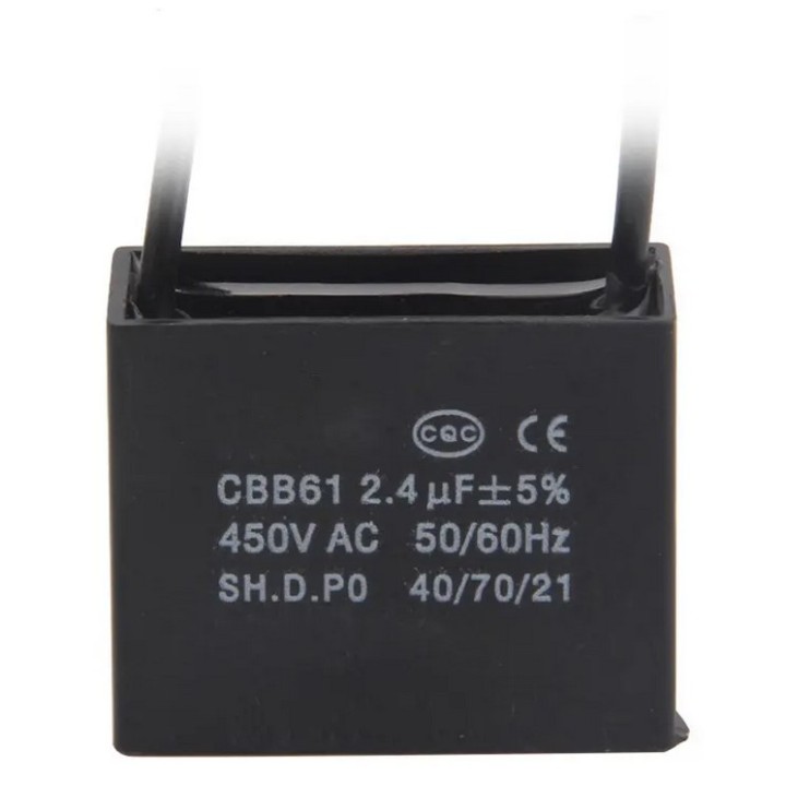 Condensador metalizado CBB61 para ventilador de techo de arranque de motor 500VAC 2.4uF