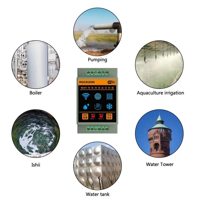 copy of Water Level Controller Low High Tank Pond wf96l 5 Probes Wifi Relay 220V Cut Off Booster Pump