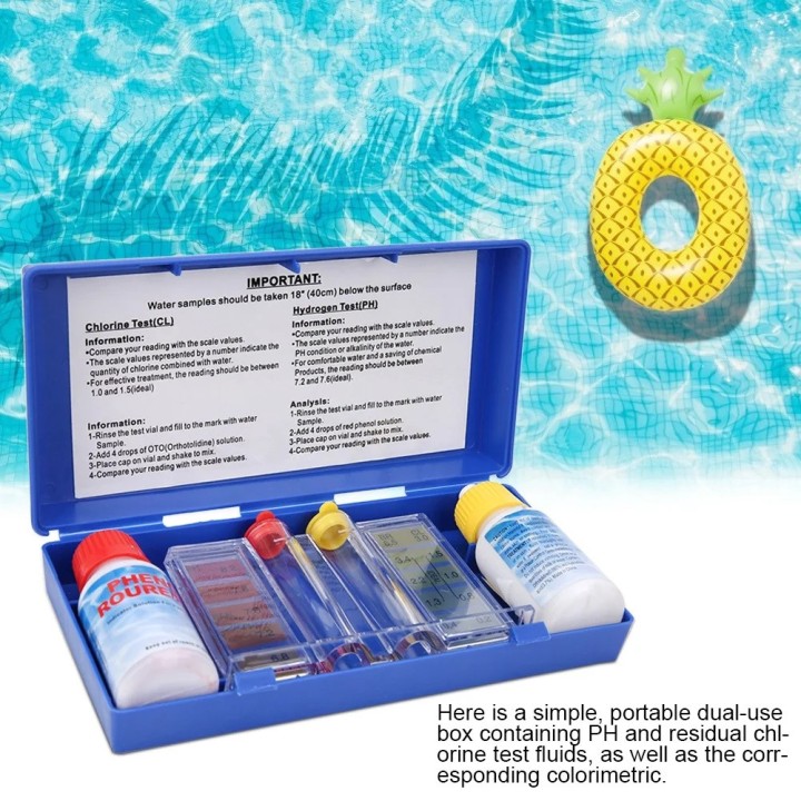 Kit de test de qualité de l'eau PH chlore Combo ine, testeur de piscine, boîte de test eau jacuzzi