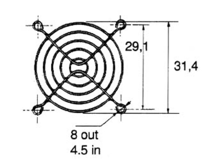 Metalic rejilla del ventilador de 40 mm de diámetro. ref.: g40 velleman - 1