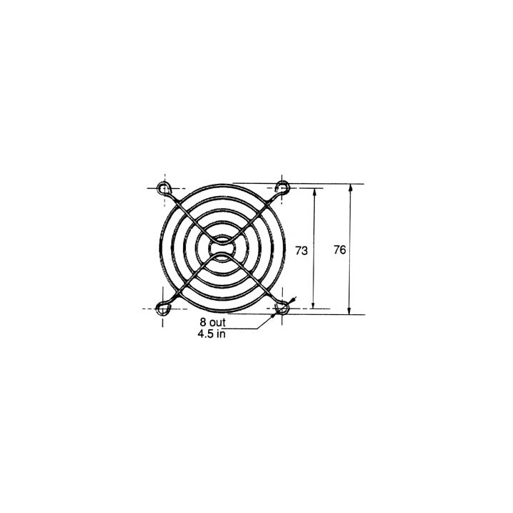Metalic grid diameter 80mm fan. ref: g80 jr  international - 1