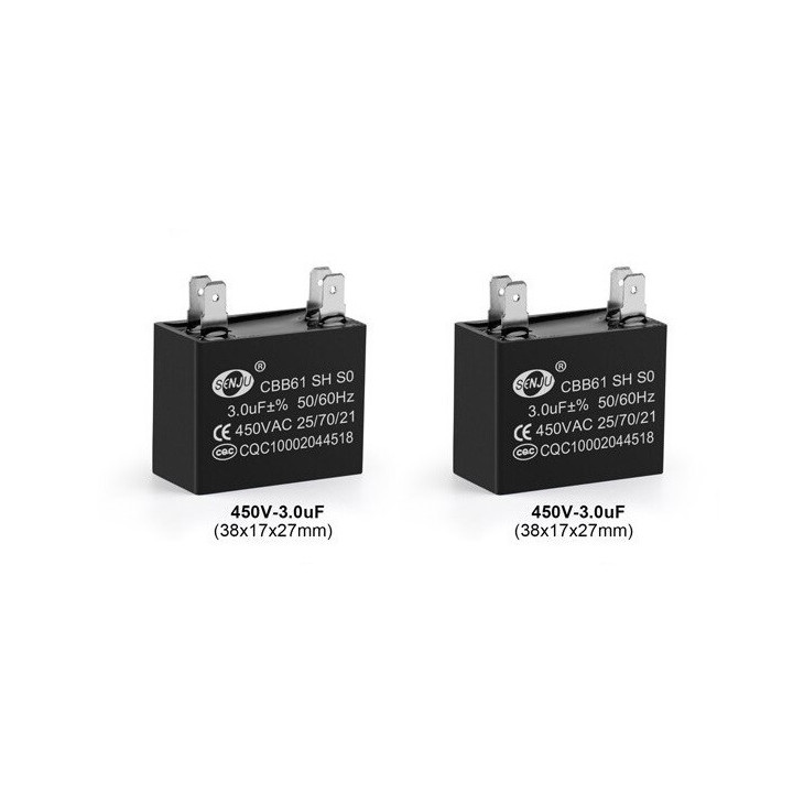CBB61 450V 3UF ventilatore aria condizionata ventilatore iniziare inserti condensatore di capacità
