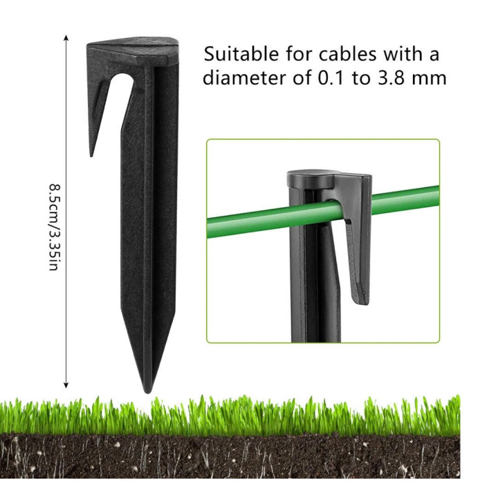 1000 Befestigungspfähle für Peripheriekabel, Drahtpfahl für Rasenmäherroboter, Zubehör für Rasenmäherroboter