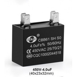 Condensatore metallizzato CBB61 per ventilatore da soffitto a motore 500VAC 4uF 4mf