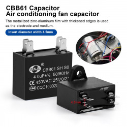 CBB61 Metallized Capacitor for Motor Start-up Ceiling Fan 500VAC 4uF