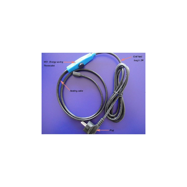 Frostschutz elektroheizung kabel 2 meter aquacable-2 rohr mit wasserschlauch thermostat jr international - 3