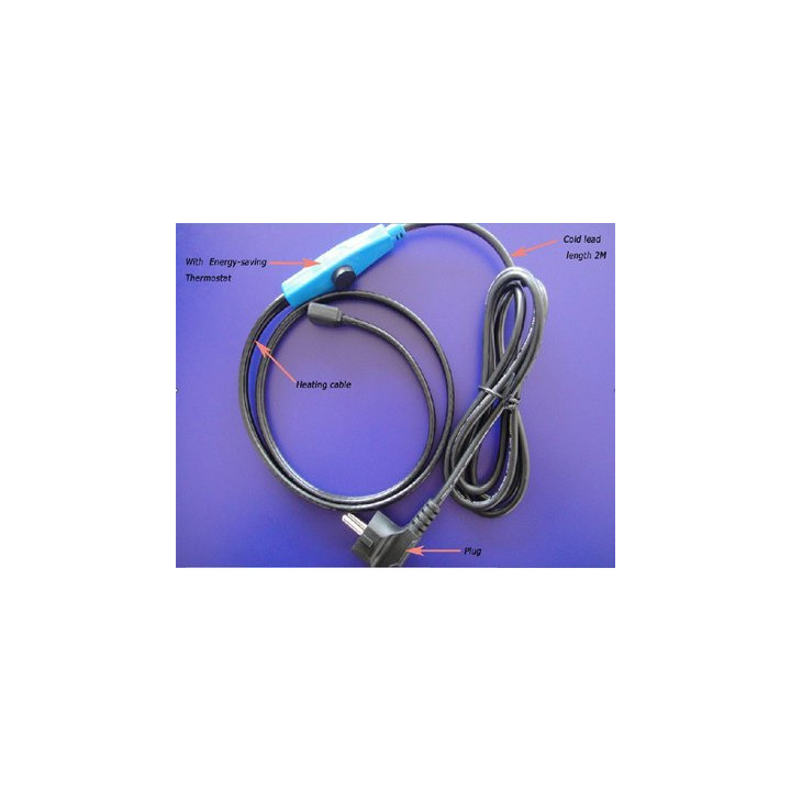 Anticongelante cable eléctrico cable de 2m shpt-2m tubo de calefacción con termostato manguera de agua jr international - 4
