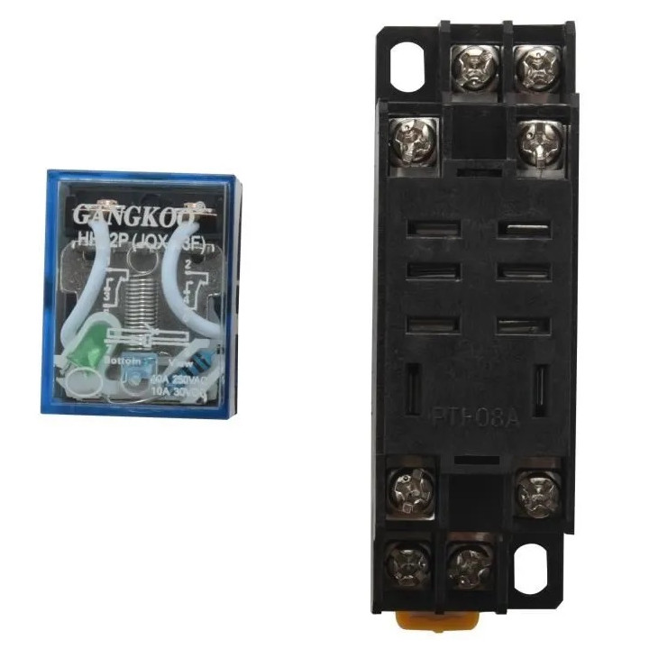 Relais electrique 12v 10a 12vcc vr10hd122c bobine 160 ohms 2 inverseurs com/no/nc sous 220vca