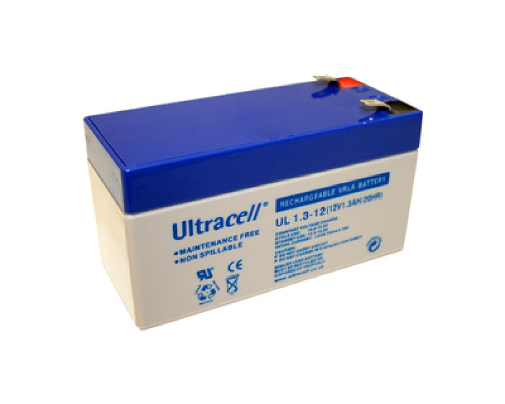 Bateria recargable 12v 1.2a 1,2ah ul1.3 12 pila seca acu plomo gel 1.3ah acumulador wp1.2 12e ultracell - 1