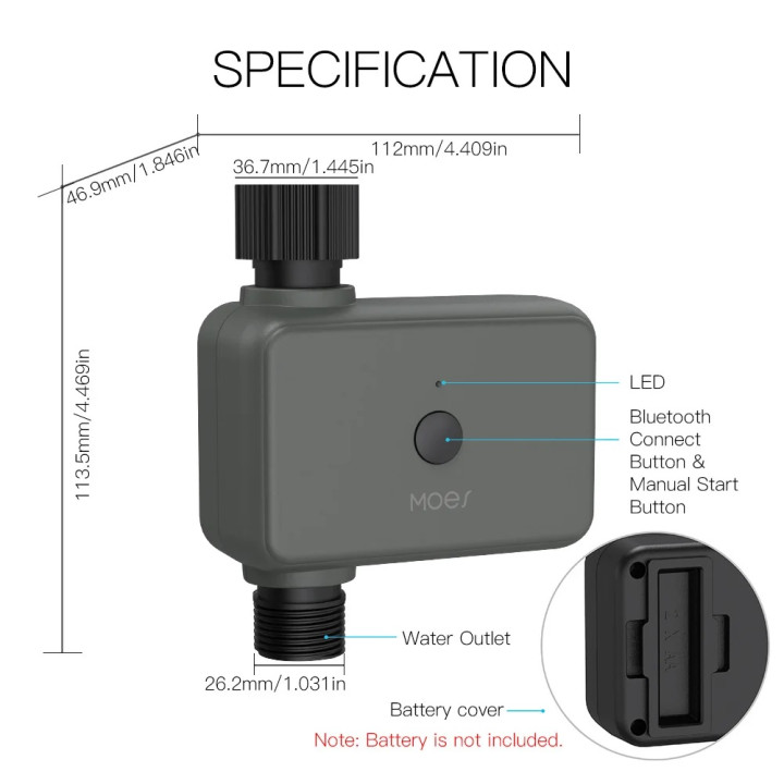 copy of WiFi Bluetooth Programmatore acqua Spegnimento timer Controller da giardino Alexa Assistente Google SmartLife