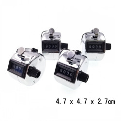 4 Chrome mechanical 4 digit counts 0-9999 hand held manual tally counter clicker golf dcolor - 5