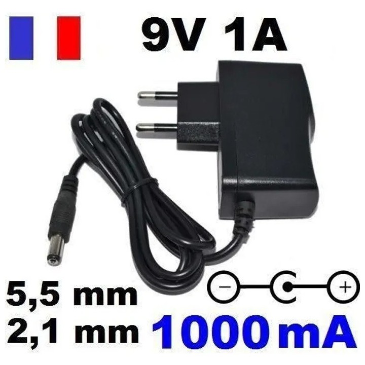 Adaptador de corriente 110v 220v 9v 1a 5,5 x 2,1 mm jack convertidor