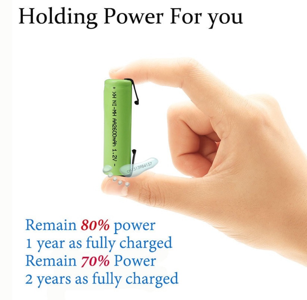 2600mah Ni-mh Rechargeable Battery Tab Welding Electric Shaver Philips Toothbrush Torch