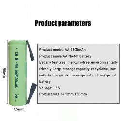 2600mah Ni-mh Batería recargable Tab Soldadura Afeitadora eléctrica Philips Cepillo de dientes Antorcha