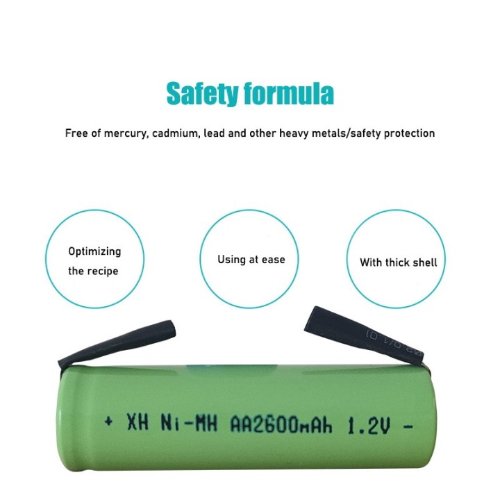 2600mah Ni-mh Rechargeable Battery Tab Welding Electric Shaver Philips Toothbrush Torch