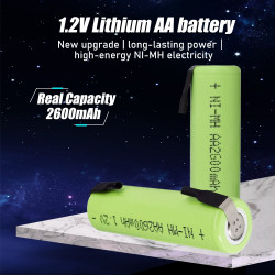 2600mah Ni-mh Rechargeable Battery Tab Welding Electric Shaver Philips Toothbrush Torch