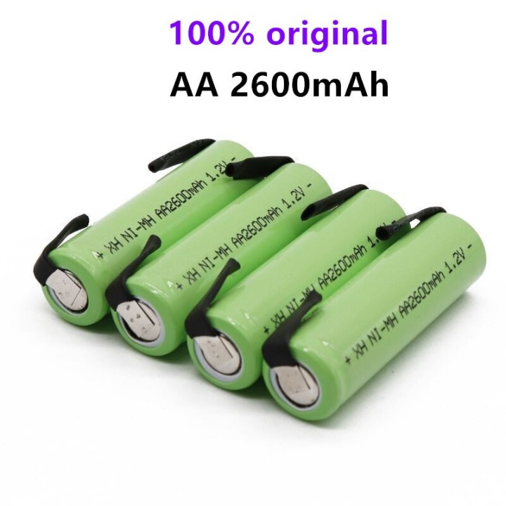 4 Batterie Rechargeable 2600mah Ni-mh onglet soudure rasoir électrique Philips brosse à dents torche