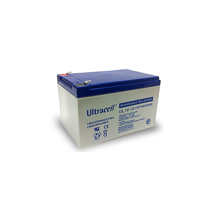 Bateria recargable 12v 12ah ul12 12 solar pila seca acu plomo gel 12a 13ah wpe12 12 ultracell - 1