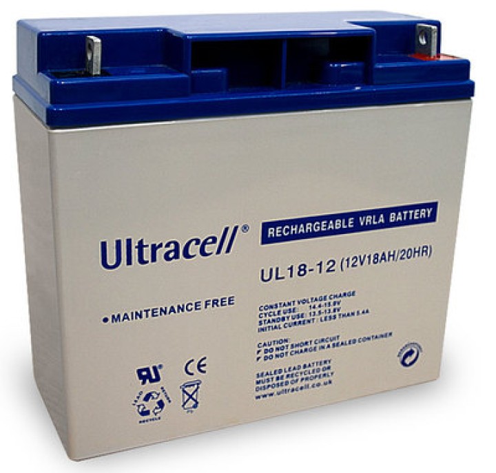 Bateria recargable acumulador 12v 18ah 12v 15 17a 17ah 18a acu solar plomo gel 18a ultracell - 1