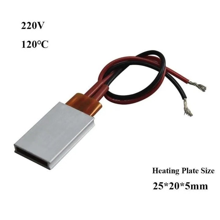 2 Heater 30w 220v 80 degree 35x20x5mm plate heating element thermistor aluminum for camera box
