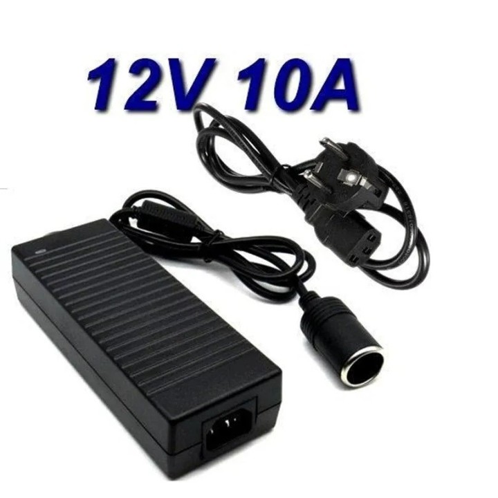 Power Supply 110V 220V 12V Cigarette Lighter Socket Adapter 10A 120W Power
