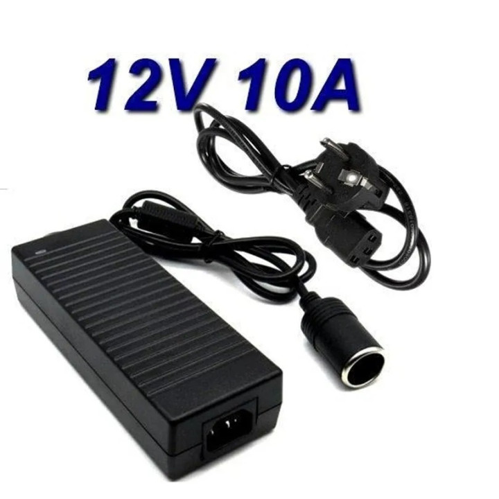 Power Supply 110V 220V 12V Cigarette Lighter Socket Adapter 10A 120W Power