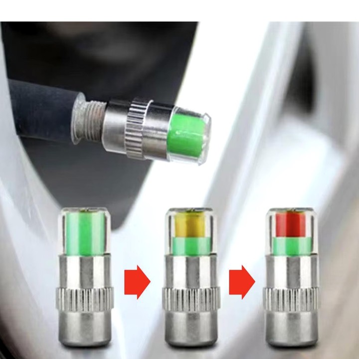 1 bouchon d'avertissement de pression pneus auto 2.4bar Air Alerte de valve roue voiture assujet
