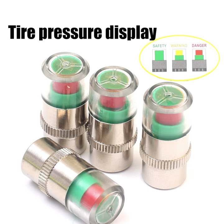 4 bouchon d'avertissement de pression pneus auto 2.4bar Air Alerte de valve roue voiture assujet