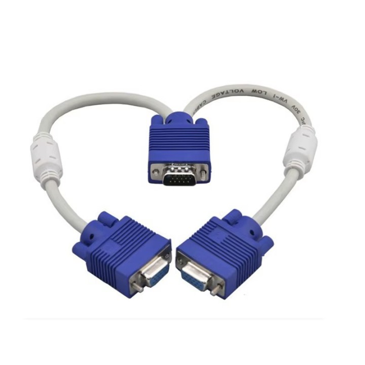 Sdoppiatore cavo VGA per adattatore monitor computer Convertitore da 1 maschio a 2 femmine