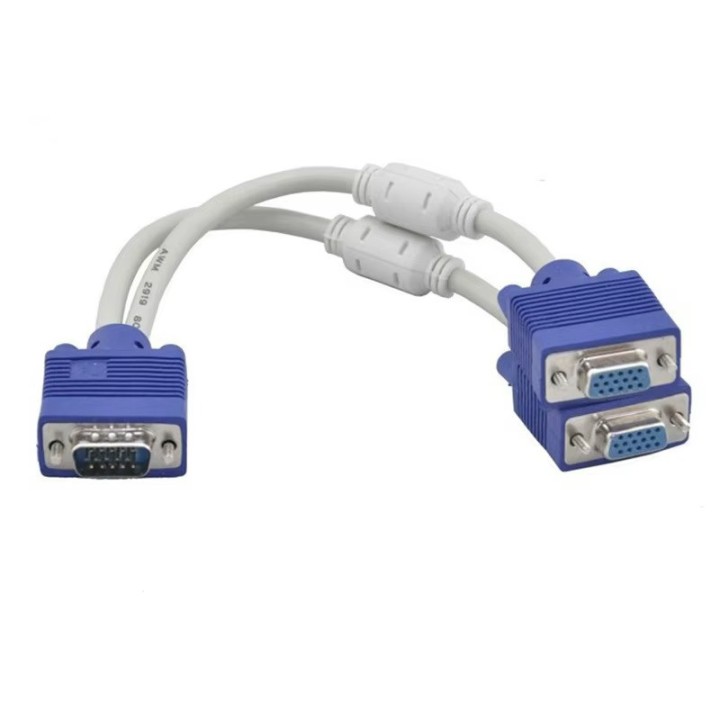 Divisor de cable VGA para monitor de computadora Adaptador 1 macho a 2 hembra Convertidor