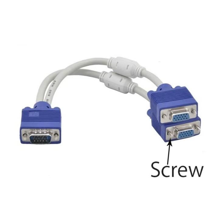 VGA Cable Splitter for Computer Monitor Adapter 1 Male to 2 Female Converter
