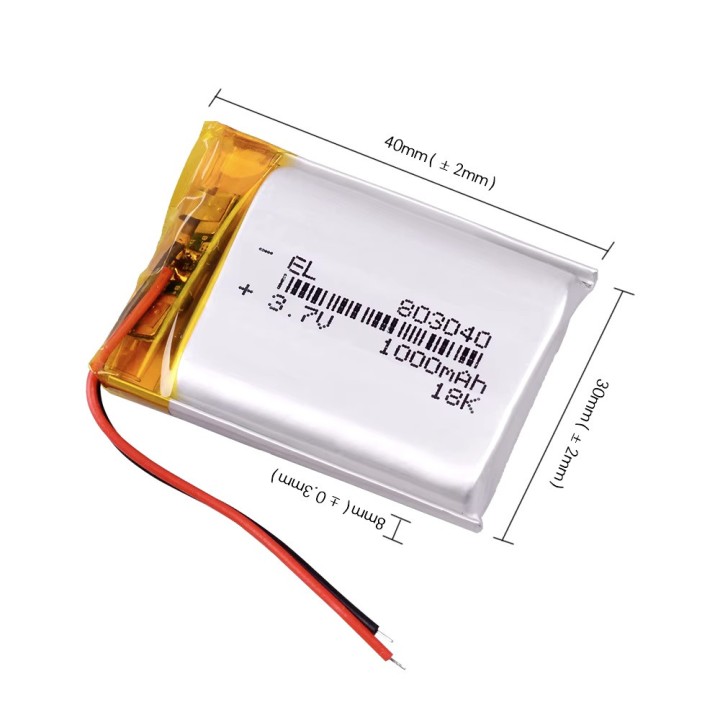 Wiederaufladbarer Lipo-Akku, 3,7 V, 1000 mAh, Li-Polymer-Akku für Hubschrauber, Flugzeug 803040
