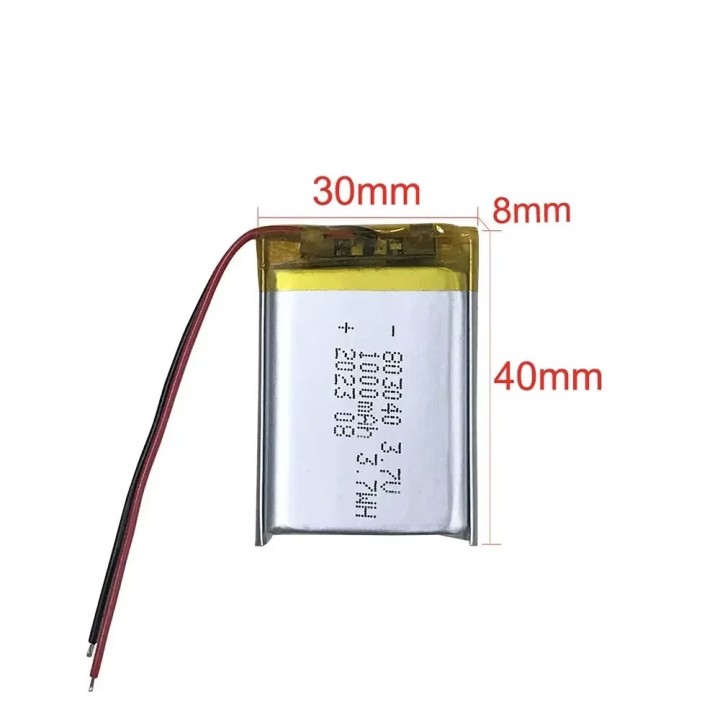 Batteria ricaricabile lipo akku 3.7v 1000mah accumulatore Li-polimero elicottero 803040