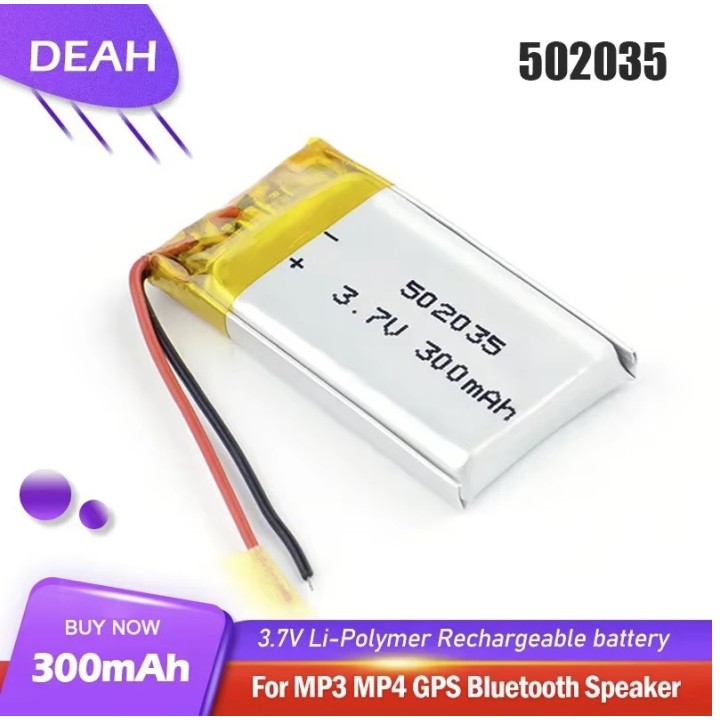 Batería recargable de polímero de litio de 3,7 V y 300 mAh para helicóptero, avión, 502035