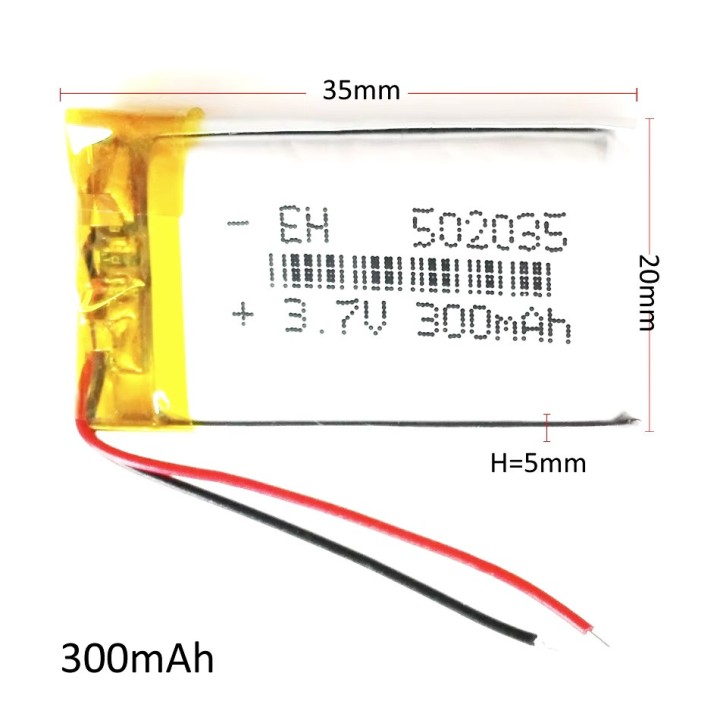 Batería recargable de polímero de litio de 3,7 V y 300 mAh para helicóptero, avión, 502035