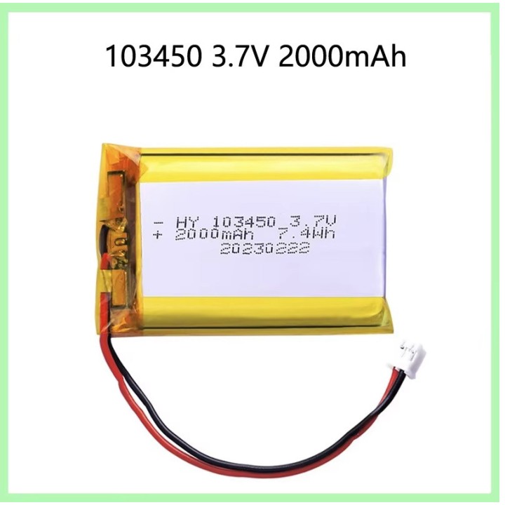 Battery rechargeable lipo akku 3.7v 1800mah 2000mah 103450 accumulator Li-polymer helicoptere
