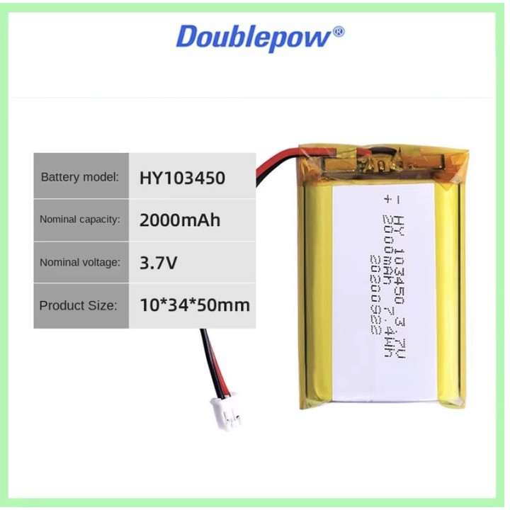 Battery rechargeable lipo akku 3.7v 1800mah 2000mah 103450 accumulator Li-polymer helicoptere