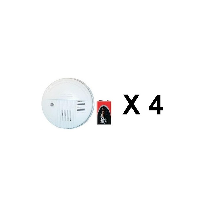 4 detector humo electronico 9vcc o 220vca buzzer alarma detector alarma electronico incendio jr international - 1