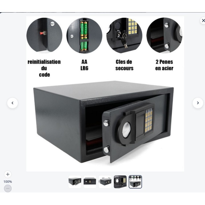 Caja fuerte teclado codigo cerradura electronia seguridad ordenador portatil caja fuerte perel sse020