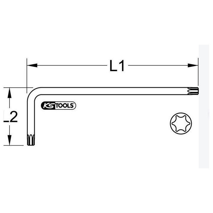 Motor-Entriegelungsschlüssel, 6 Sternösen, Durchmesser 15 mm, TOR X T70