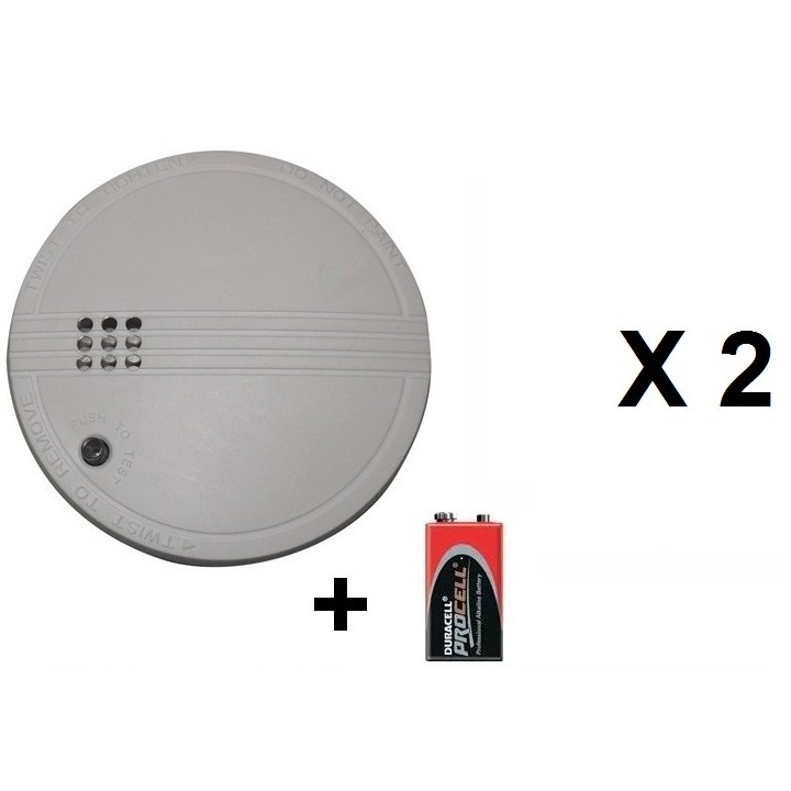 2 x Detector humo electronico 9vcc o 220vca buzzer alarma detector alarma electronico incendio jr international - 1