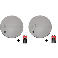 2 x stand alone smoke detector buzzer, 9vdc autonomous smoke detectors fire alarm detection jr international - 2