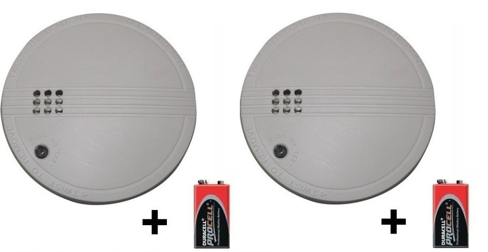 2 x Detector humo electronico 9vcc o 220vca buzzer alarma detector alarma electronico incendio jr international - 2