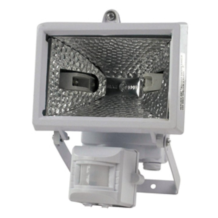 Projector 220vac 150w exterior halogen spotlight with radar and integrated alarm photo cell projector 220vac 150w exterior halog