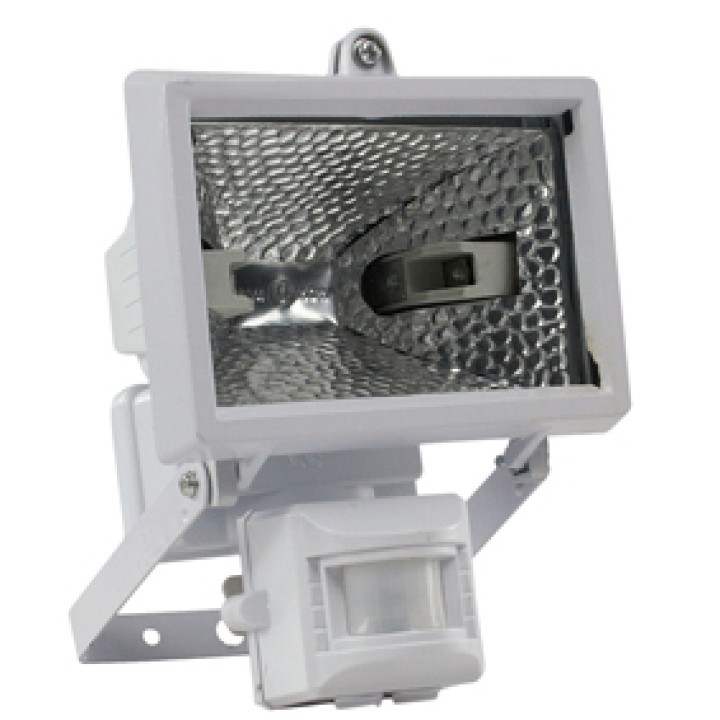 Projector 220vac 150w exterior halogen spotlight with radar and integrated alarm photo cell projector 220vac 150w exterior halog