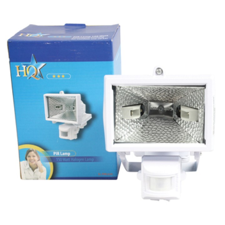 Projector 220vac 150w exterior halogen spotlight with radar and integrated alarm photo cell projector 220vac 150w exterior halog