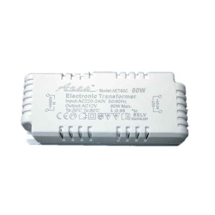Dimmable Power Supply 60va AC 220V 12Vac Halogen Lamp Crystal Quartz G4 G5.3